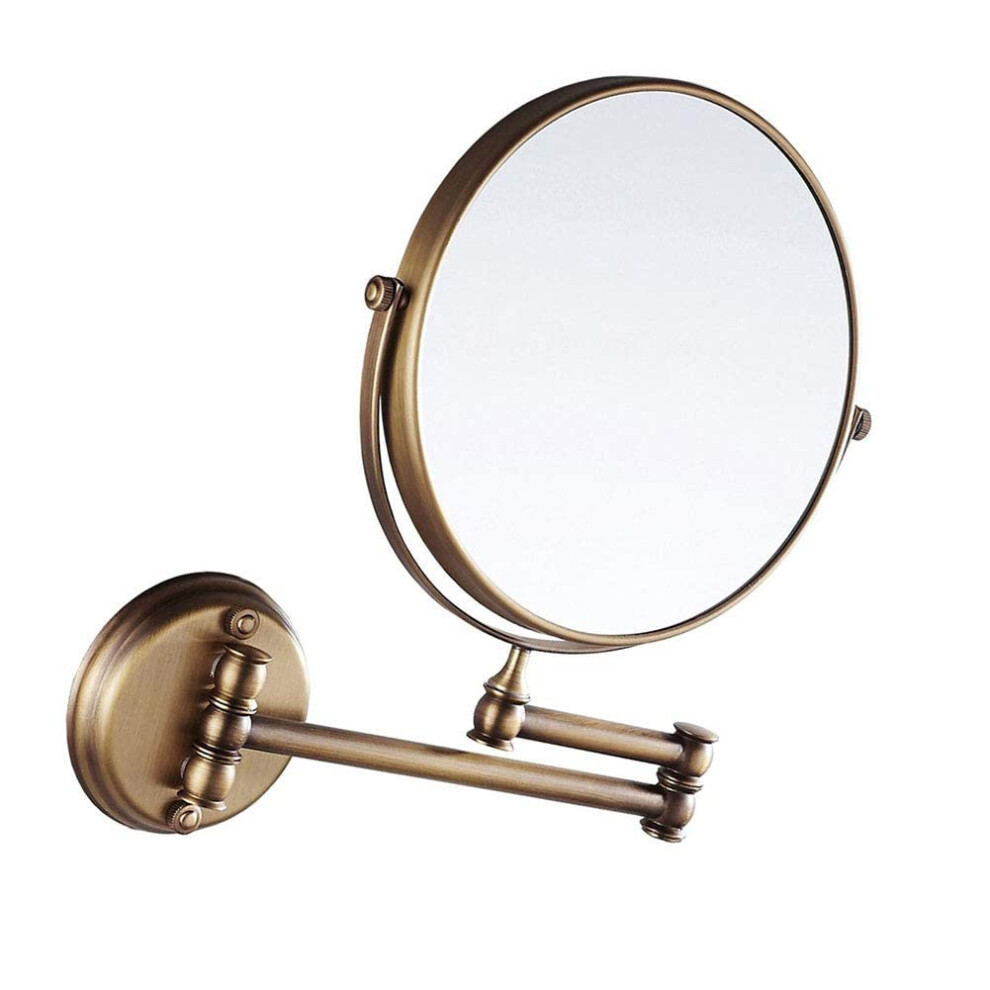 DoubleSided Wall Mounted Makeup Mirror 8 Inch 10X Magnification Extendable Swivel Vanity