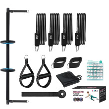 Pilates Bar Kit for Women, Portable Home Workout Bar with Resistance Bands YH206