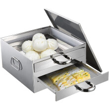 Cantonese Rice Noodle Rolling Machine, Steamed Vermicelli Rolling Steamer 304 Stainless Steel, Household Changfen Cookware with Removable Lid