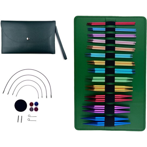 Pullover hand knitting tool accessory set for handmade aluminum, interchangeable knitting needle set with case Ref: 5061 2