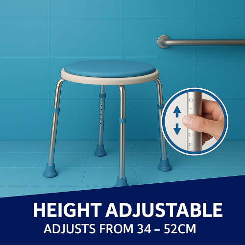 Drive Rotating Rounded Bath / Shower Stool with Swivel Seat Ref: 6672 2