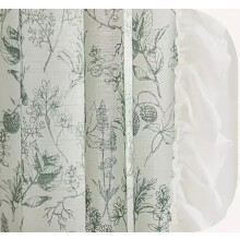 Thermal Blackout Curtains with Eyelets, Opaque Green Floral, 86x183 cm, 2Pack