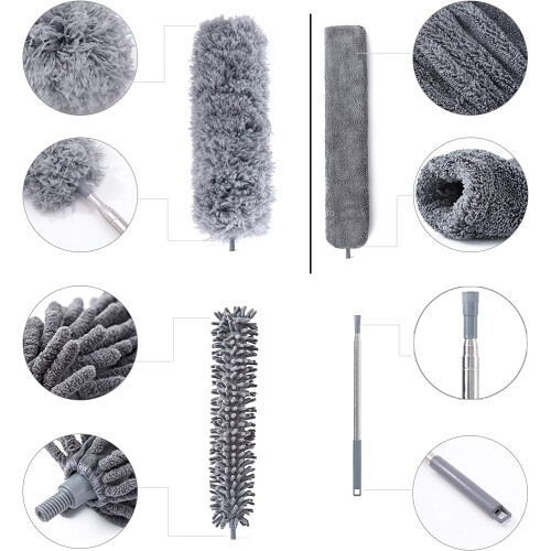 Effortless Dust Management, Adjustable Length Duster With Microfiber Head, Quick Setup For Immediate Cleaning 2