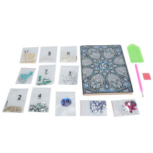 DIY-Diamantmalerei-Notizbuch, Kreuzstich-Diamantbastelarbeit für unfertige blumenförmige Diamantmalerei, schillerndes und funkelndes