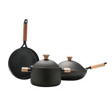 Non Stick Cookware Set with Wok Frying Pan and Stockpot, Fast Heating Kitchen 3 Piece Set