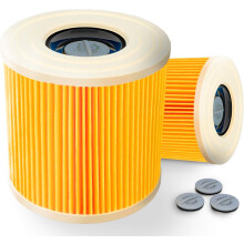 Filtro de cartucho lavable y reutilizable, HEPA de alta eficiencia para partículas de aire para aspiradoras en seco y húmedo (paquete de 2),
