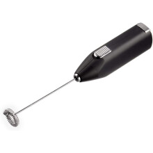 Mousseur à lait portable à piles, au design ergonomique, avec fouet en acier inoxydable pour une mousse de lait onctueuse, facile à recharger et