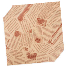 100 pieces food paper sheets newspaper parchment wax sheets for bread packaging light brown