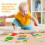 Ξύλινο σετ παζλ για πρόωρη μάθηση, παιχνίδι Montessori σε σχήμα ζώου, φωτεινά, ζωντανά 5