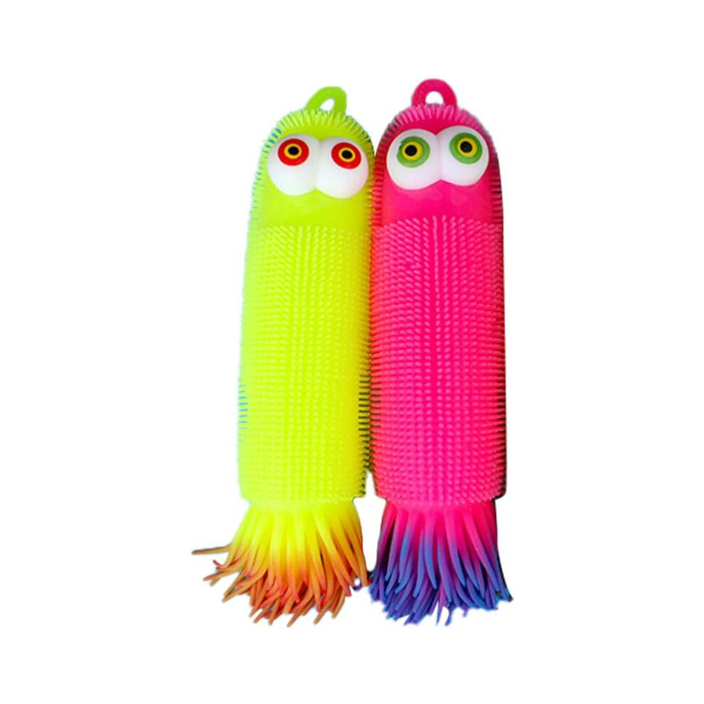 Stress-Relieving Glow-in-the-Dark Noodles Play Toy, Giant Knobby Puffer Worm With Sensory Fidget Features For Children's Motor Skills Development