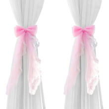 Fermacravatte decorativi in pizzo per doccia, eleganti fermatende in pizzo con grazioso bordo in pizzo (rosa)