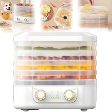 5 Tray Food Dehydrator with LED Timer, Adjustable Temp 3575C Fruit Dryer for Jerky, Meat, Veggies
