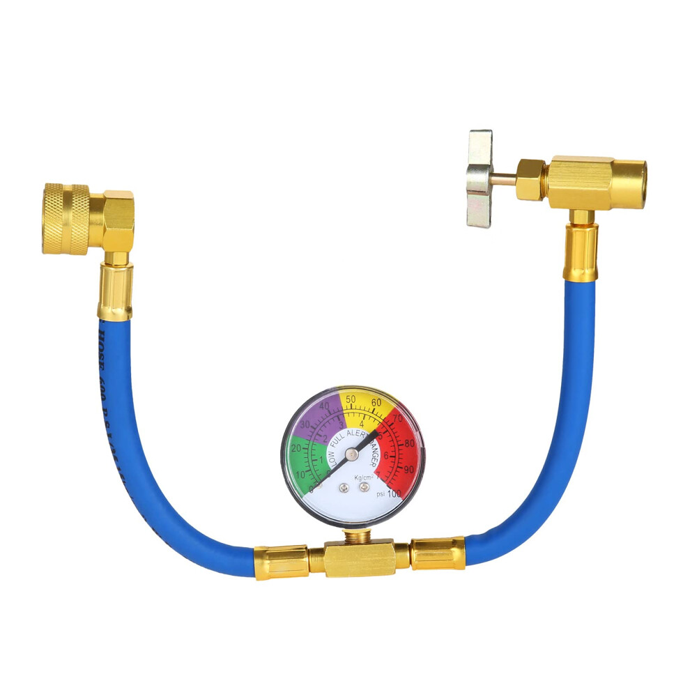 R134a Ac Refrigerant Charge Hose 1/2 Inch Acme Rh Can Opener Tap Dispensing Piercing Valve 100 Psi Gauge For Car A/C 9426802339895