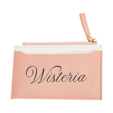 Sichere Damen-Geldbörse aus PU-Leder mit Reißverschluss und-Rosa