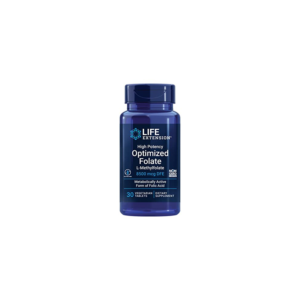 Life Extension (30 Vegetarian Tabs) High Potency Optimized Folate 8500Mcg 30 Veg Tabs