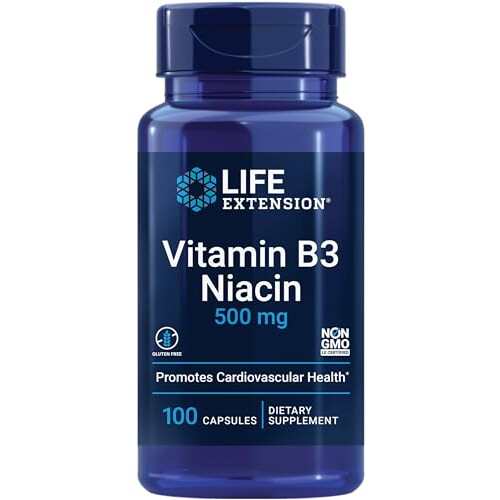 Λάιφ Εξένσιον, Βιταμίνη B3 Νιασίνη, 500 mg, 100 Φιάλες