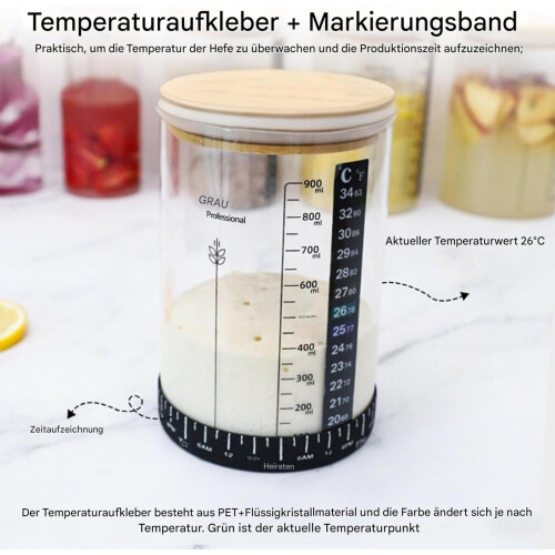 Sourdough Glass, Yogurt Fermentation Kit,  Quality, Glass,  for Beginners 2