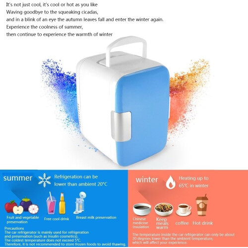 4L Mini Fridge for Car with Cooling and Heating Function (White) 2