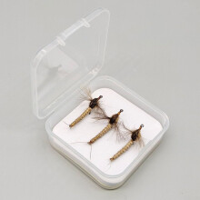 Fly Fishing Lures Mayfly Trout Lures 12# Natural Material Baits for Freshwater Predators