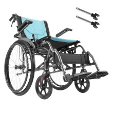 Sedia a Rotelle Ultra-leggera-Duoku-18 Pollici-Alluminio Durevole, Poggiapiedi Regolabili a 3 Posizioni