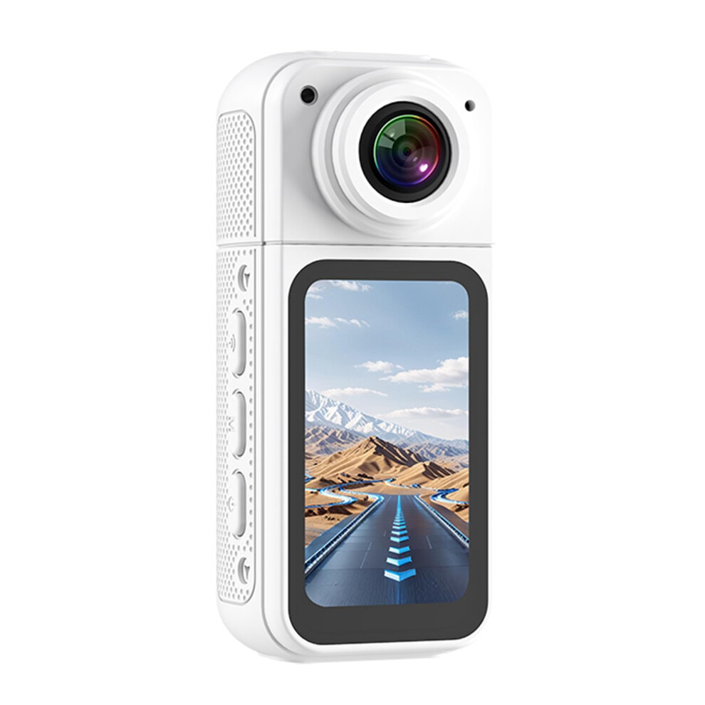 Thumb Action Camera With 2.7K Pov, 1.47' Hd Display, Worn Body Camera, Helmet Cam For Cycling, Motorcycle (White) White 9347817107241