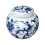 Ceremonial Blue Earthenware Jar For Debris-Welcome Flower 1