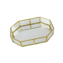 Gold Perfume Tray For Jewelry Cosmetics Nonslip-25 17.5 4.5