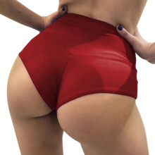 Women's High Waist Solid Color Slim Fit Yoga Pants 3XL Red - Stretchy Sports Running Tights for Active Wear