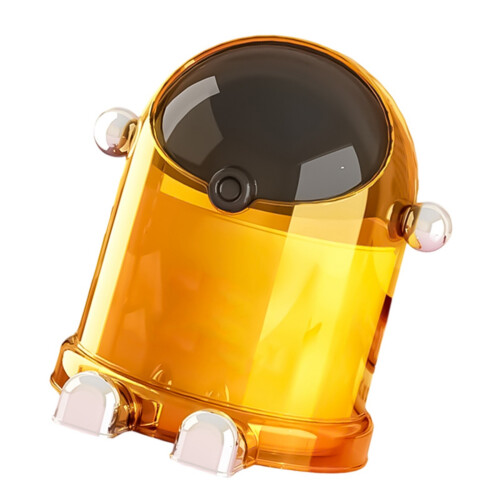 Elegante kleine desktop-recyclingcontainer-Transparant geel