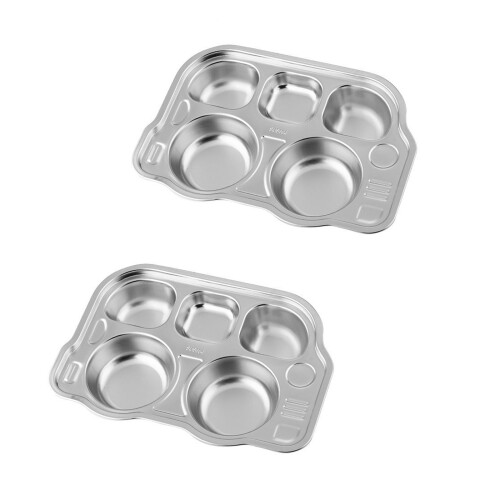 Ensemble d'assiettes pour tout-petits en acier-voiture