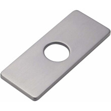 Deck Plate for Bathroom Sink, Modern Rectangular Vanity Basin Sink Hole Cover, Brushed Nickel Stainless Steel with Foam Gasket for Sealing, Easy Insta