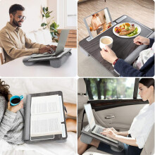 Solución compacta y elegante para la oficina en casa, escritorio portátil de diseño ergonómico con patas plegables para un uso versátil.
