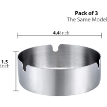 Smokeless Ashtray for Outdoor, Stainless Steel Unbreakable Elegant Table Cigarette Rest Easy Clean Portable Odor Resistant Rust Proof for Hotel Home
