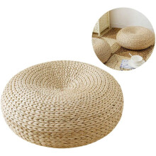Natuurlijke meditatiepoef, koel in de zomer, warm in de winter. Handgemaakte voetenbank, draagbaar en ademend voor yoga, gemaakt van riet met een