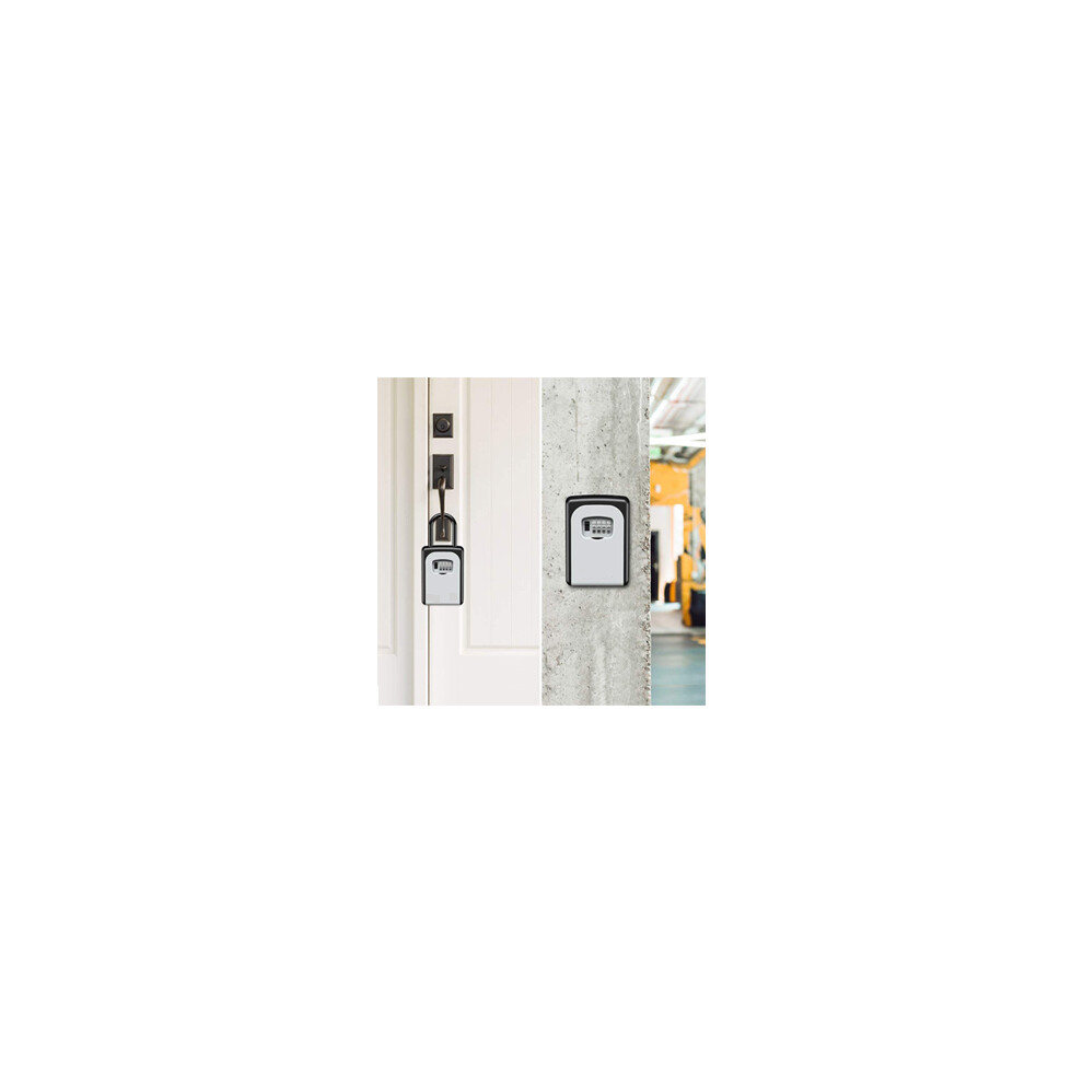 Security Key Safe Box, Weather-Proof Key Lock Box With Resettable Combination For Emergency Entry 9128293395595