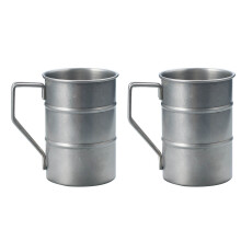 Tasses de camping en acier traditionnelles simples,-Argent