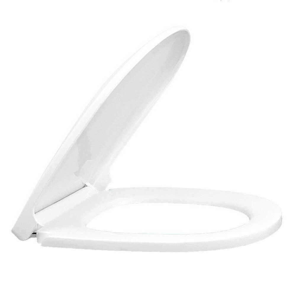 Adjustable Toilet Seat With Lowering Mechanism, Quickrelease Hinge, Mounted For U/V/Oshaped Toilets, White (V) V White 9412369211965