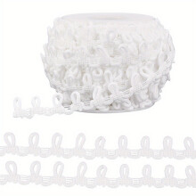 Roll of 20Yard Collar Button Fasteners Elastic Button-White