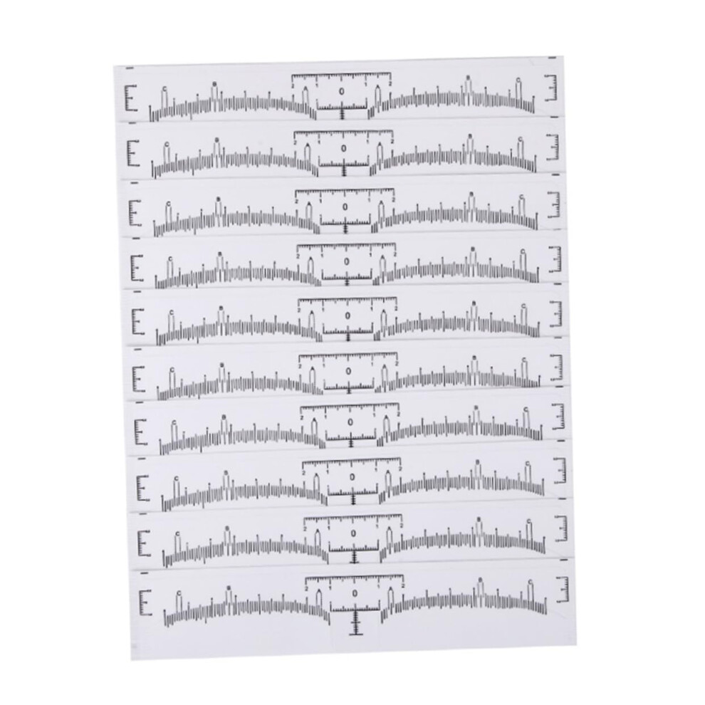 Black 100 Pcs Disposable Eyebrow Ruler Brow Tool Eyebrow Stencil Microblading Shaper Eyebrow Ruler Mini Caliper Disposable Material