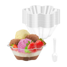 60Pieces Efficient Plastic Dessert Cups With 60 Matching Spoons