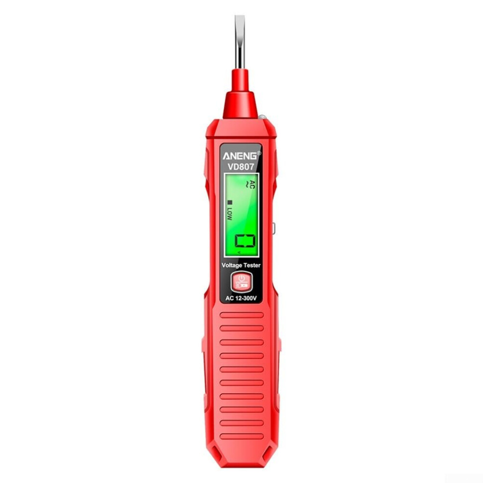 Led Flashlight Equipped Voltage Tester Vd807 For Areas And Detailed Inspections (Red) Dark/Red 9189345073922
