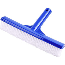 Schwimmbadbürste, robuste Nylonborsten, Aluminiumgriff, gebogene Kante für effiziente Reinigung, kompatibel mit Poolstangen, 25 cm breit