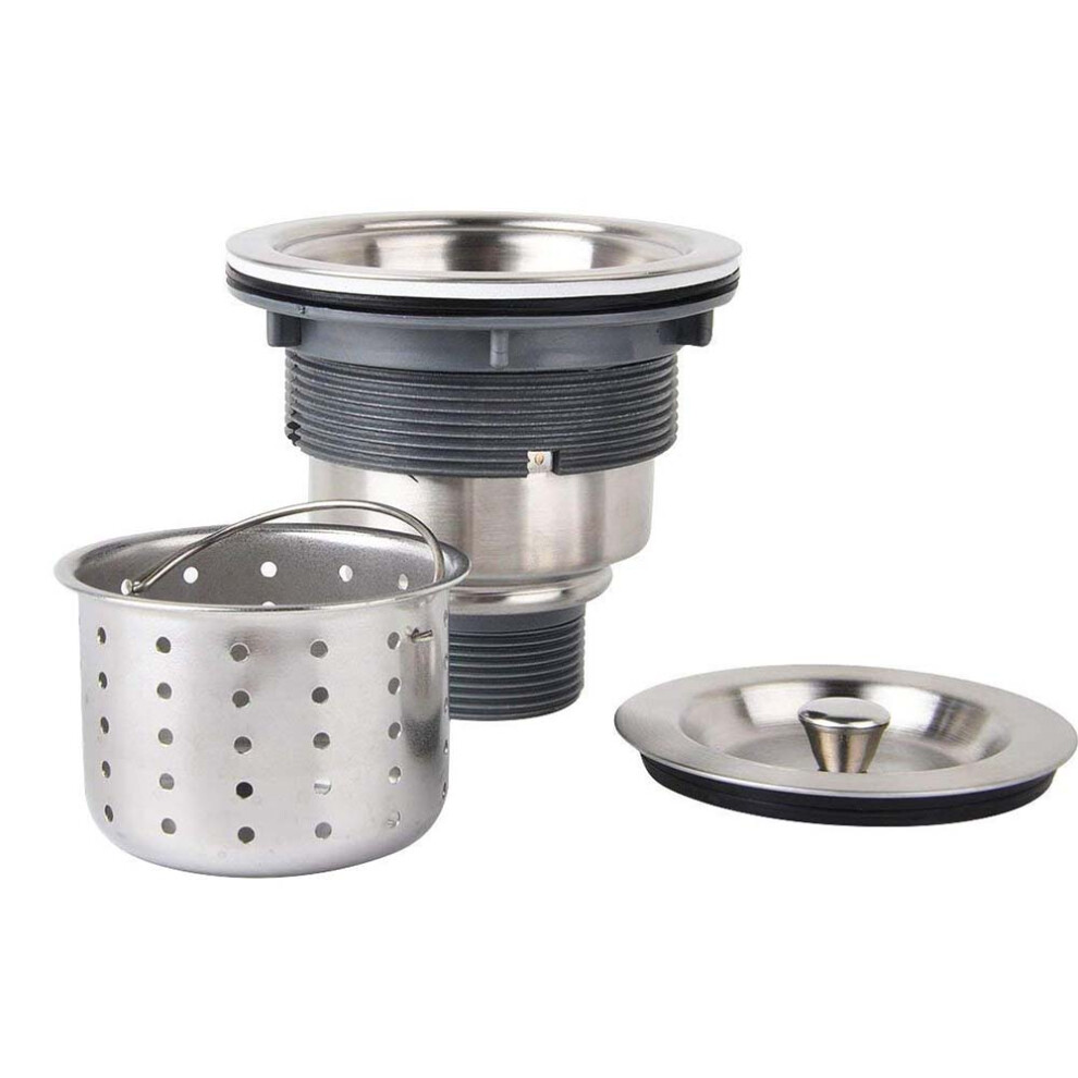 Versatile Kitchen Sink Drain, Strainer Basket And Rubber Stopper Provide Customizable Use, Deep Basket Strainer Facilitates Convenient Debris Removal 9148971554151