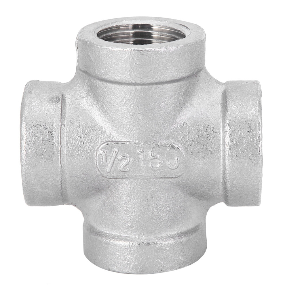 Good Sealing Performance Stainless Steel Four Way Pipe Fitting Union Elbow Connector Compatible Impact Resistant Corrosion Resistant Leak Free Durable 9148971554625
