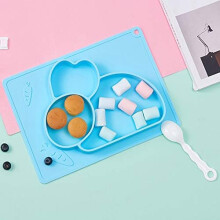 BPA Free Placemats for Kids, Toddlers - Food-Grade Silicone Non Slip Placemat with Non Stick Surface, Portable Food Mat, Easy to Clean, Microwave