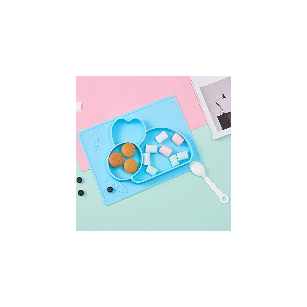 BPA Free Placemats for Kids, Toddlers - Food-Grade Silicone Non Slip Placemat with Non Stick Surface, Portable Food Mat, Easy to Clean, Microwave