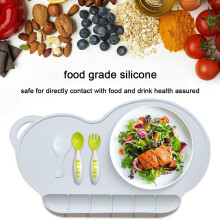 Platzset für Kleinkinder, sichere Essfläche mit erhöhtem Rand für einfache Reinigung, rutschfestes Design, tragbar, hitzebeständig,
