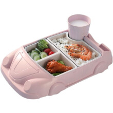 Piatto alla moda a forma di auto, pasti nutrizionalmente bilanciati in vassoio diviso, design con ventosa per un'alimentazione antiscivolo, vaschette