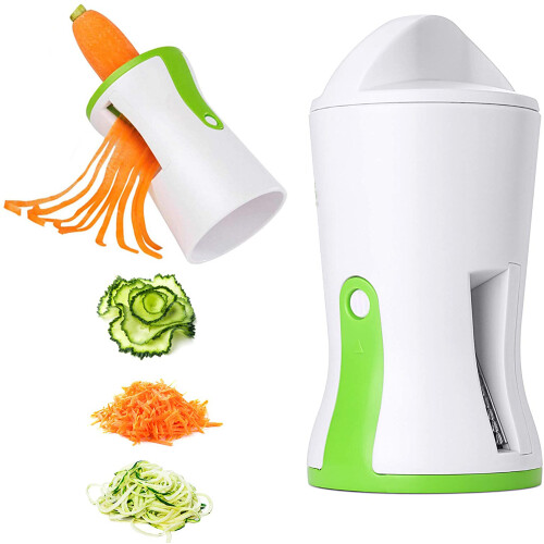 Compact Kitchen Wonder, Veggie Pasta Maker For Easy Cleaning And Multi-function Performance, Enduring Reinforced Plastic, Stainless Steel Blades,