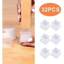 Matériau en silicone durable, sous-couche antidérapante, installation facile, protection de sol pour pieds de meubles tubulaires carrés de 3,5 cm